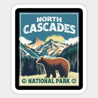 North Cascades National Park Bear Vintage Sticker